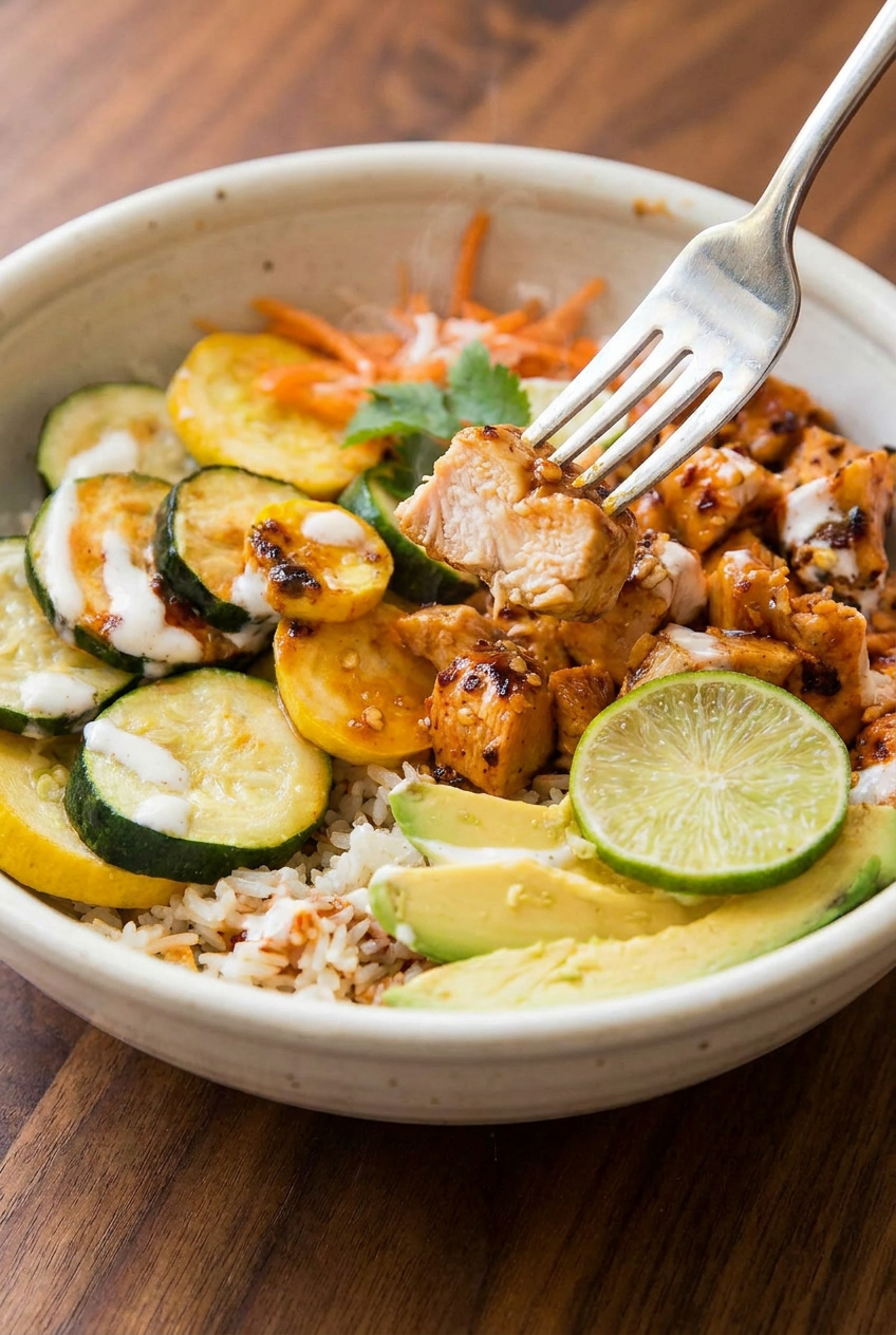 Diced chicken pieces searing in a dark cast iron skillet, developing a golden-brown crust before being tossed in hot honey sauce.
