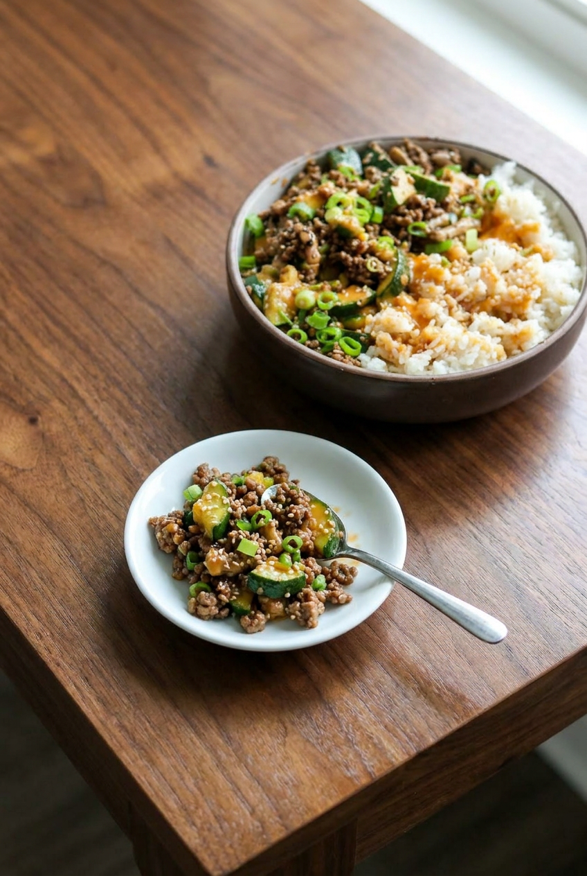 Four glass meal prep containers portioned with teriyaki beef, rice, and broccoli, ready for storage.